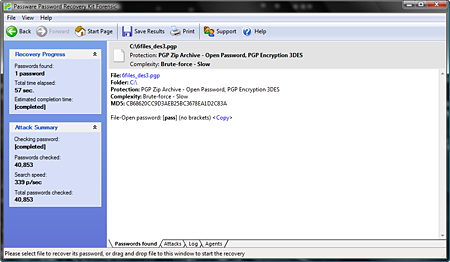 Passware Kit Forensic screenshot - PGP Recovery